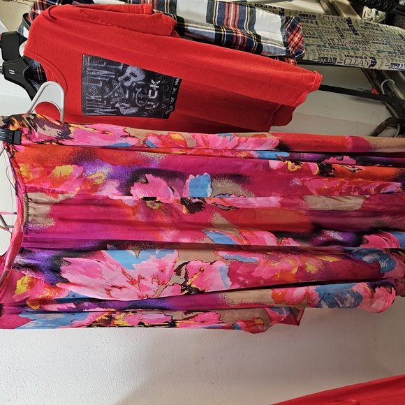 Pink and Red High Low Sundress with Spaghetti Straps- Beach Wedding Guest - Picture 5 of 5